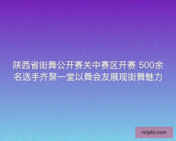 陕西省街舞公开赛关中赛区开赛 500余名选手齐聚一堂以舞会友展现街舞魅力 陕西省街舞公开赛关中赛区开赛 500余名选手齐聚一堂以舞会友展现街舞魅力